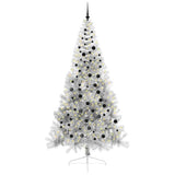 Albero di Natale artificiale con luci integrate Argento 240 cm