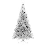 Albero di Natale artificiale con luci integrate Argento 240 cm