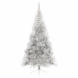 Albero di Natale artificiale con luci integrate Argento 240 cm
