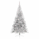 Albero di Natale artificiale con luci integrate Argento 240 cm
