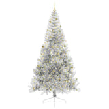 Albero di Natale artificiale con luci integrate Argento 240 cm