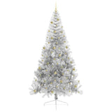 Albero di Natale artificiale con luci integrate Argento 240 cm