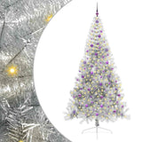 Albero di Natale artificiale con luci integrate Argento 240 cm