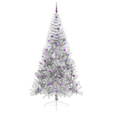 Albero di Natale artificiale con luci integrate Argento 240 cm