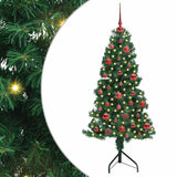 Albero di Natale Artificiale Angolare con 150 LED Verde 150 cm
