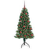 Albero di Natale Artificiale Angolare con 150 LED Verde 150 cm
