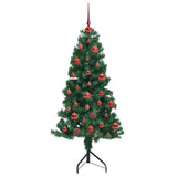 Albero di Natale Artificiale Angolare con 150 LED Verde 150 cm