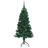 Albero di Natale Artificiale Angolare con 150 LED Verde 150 cm