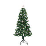 Albero di Natale Artificiale Angolare con 150 LED Verde 150 cm