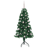 Albero di Natale Artificiale Angolare con 150 LED Verde 150 cm