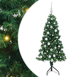 Albero di Natale Artificiale Angolare con 150 LED Verde 150 cm