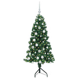 Albero di Natale Artificiale Angolare con 150 LED Verde 150 cm