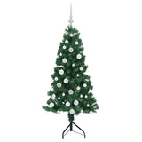 Albero di Natale Artificiale Angolare con 150 LED Verde 150 cm
