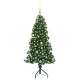 Albero di Natale Artificiale Angolare con 150 LED Verde 150 cm