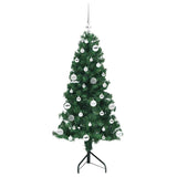 Albero di Natale Artificiale Angolare con 150 LED Verde 150 cm