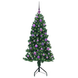 Albero di Natale Artificiale Angolare con 150 LED Verde 150 cm