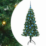 Albero di Natale Artificiale Angolare con 150 LED Verde 150 cm