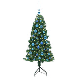 Albero di Natale Artificiale Angolare con 150 LED Verde 150 cm