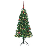 Albero di Natale Artificiale Angolare con 150 LED Verde 150 cm