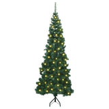 Albero di Natale Artificiale Angolare con 300 LED Verde 240 cm