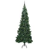Albero di Natale Artificiale Angolare con 300 LED Verde 240 cm
