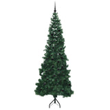 Albero di Natale Artificiale Angolare con 300 LED Verde 240 cm