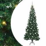 Albero di Natale Artificiale Angolare con 300 LED Verde 240 cm