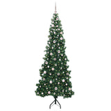 Albero di Natale Artificiale Angolare con 300 LED Verde 240 cm