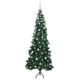 Albero di Natale Artificiale Angolare con 300 LED Verde 240 cm