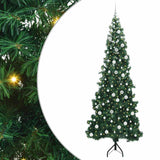 Albero di Natale Artificiale Angolare con 300 LED Verde 240 cm