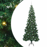 Albero di Natale Artificiale Angolare con 300 LED Verde 240 cm