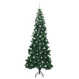 Albero di Natale Artificiale Angolare con 300 LED Verde 240 cm