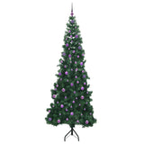 Albero di Natale Artificiale Angolare con 300 LED Verde 240 cm