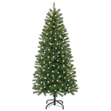 Albero di Natale artificiale con 150 LED Verde 120 cm PE e PVC
