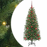 Albero di Natale artificiale con 150 LED Verde 120 cm PE e PVC
