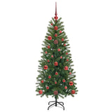 Albero di Natale artificiale con 150 LED Verde 120 cm PE e PVC