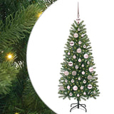 Albero di Natale artificiale con 150 LED Verde 120 cm PE e PVC