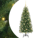 Albero di Natale artificiale con 150 LED Verde 120 cm PE e PVC