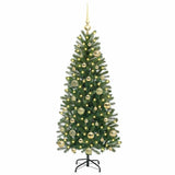 Albero di Natale artificiale con 150 LED Verde 120 cm PE e PVC