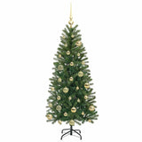 Albero di Natale artificiale con 150 LED Verde 120 cm PE e PVC