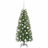 Albero di Natale artificiale con 150 LED Verde 120 cm PE e PVC