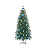 Albero di Natale artificiale con 150 LED Verde 120 cm PE e PVC