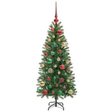 Albero di Natale artificiale con 150 LED Verde 120 cm PE e PVC