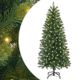 Albero di Natale artificiale con 150 LED Verde 150 cm PE e PVC