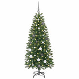 Albero di Natale artificiale con 150 LED Verde 150 cm PE e PVC
