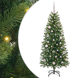 Albero di Natale artificiale con 150 LED Verde 150 cm PE e PVC