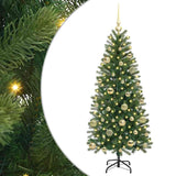 Albero di Natale artificiale con 150 LED Verde 150 cm PE e PVC