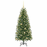 Albero di Natale artificiale con 150 LED Verde 150 cm PE e PVC