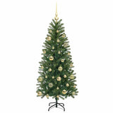 Albero di Natale artificiale con 150 LED Verde 150 cm PE e PVC