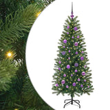 Albero di Natale artificiale con 150 LED Verde 150 cm PE e PVC